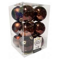 Χριστουγεννιάτικες Μπάλες Καφέ - Σετ 12 τεμ. (6cm)